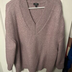 Express Women's V-Neck Sweater - Mauve